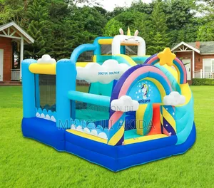 3.2x2.9x2.4m Dr.Dolphin Unicorn Inflatable Bouncing Castles With Slide