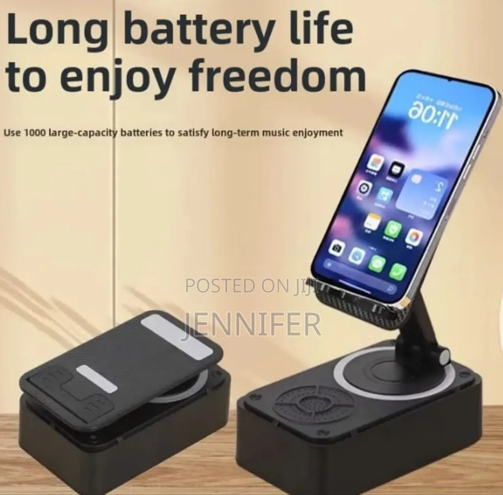 Bluetooth Speaker With a Built-in Phone Holder