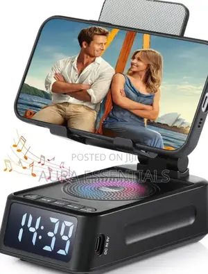 Phone Stand With Wireless Speaker and Alarm Clock