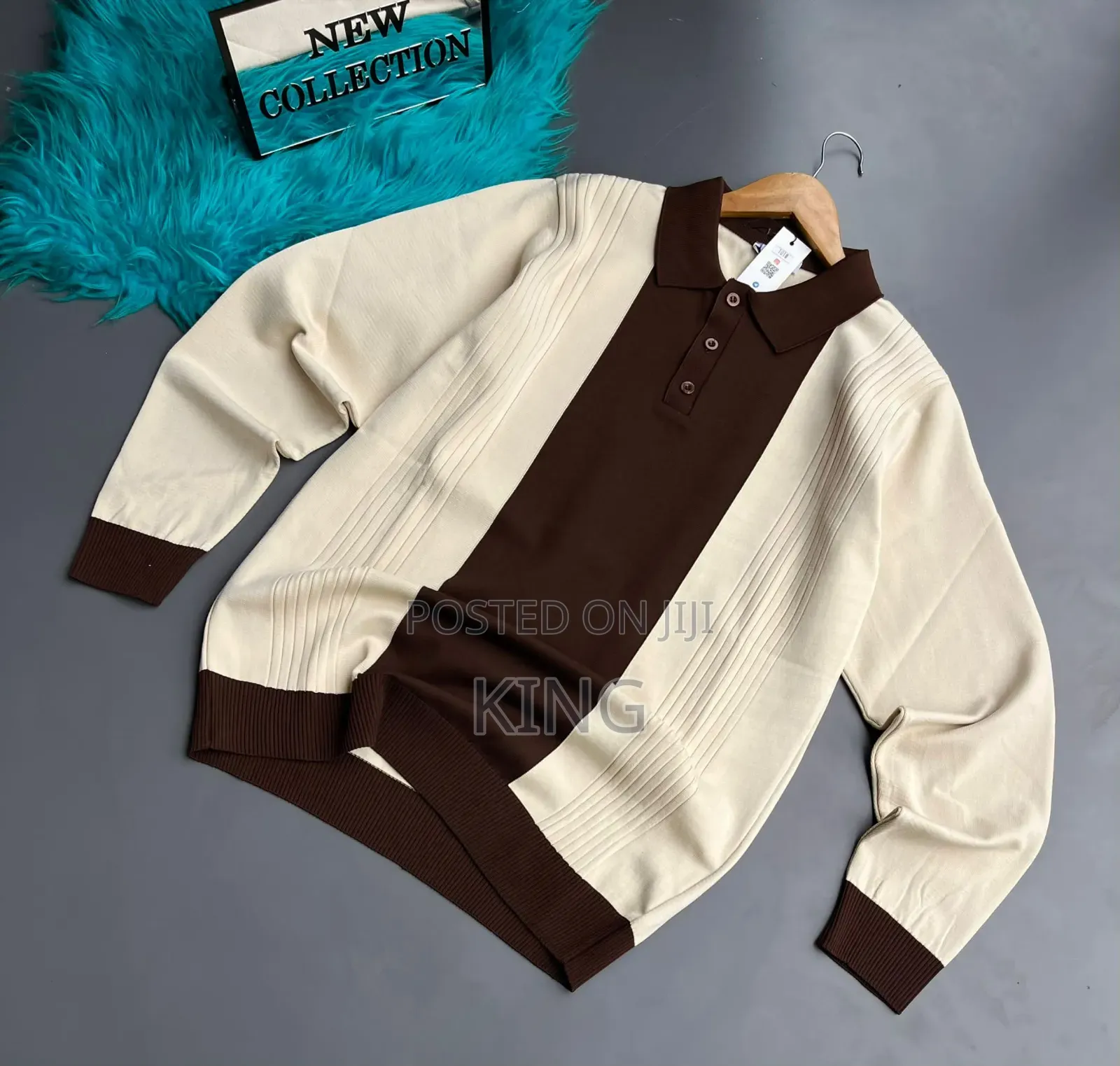 Big Stripe Button Polo Shirt