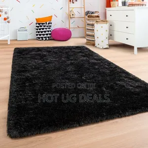 1.5mx2m Fluffy Carpet - Black