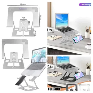 Foldable Dual Laptop and Mobile Phone Aluminium Stand
