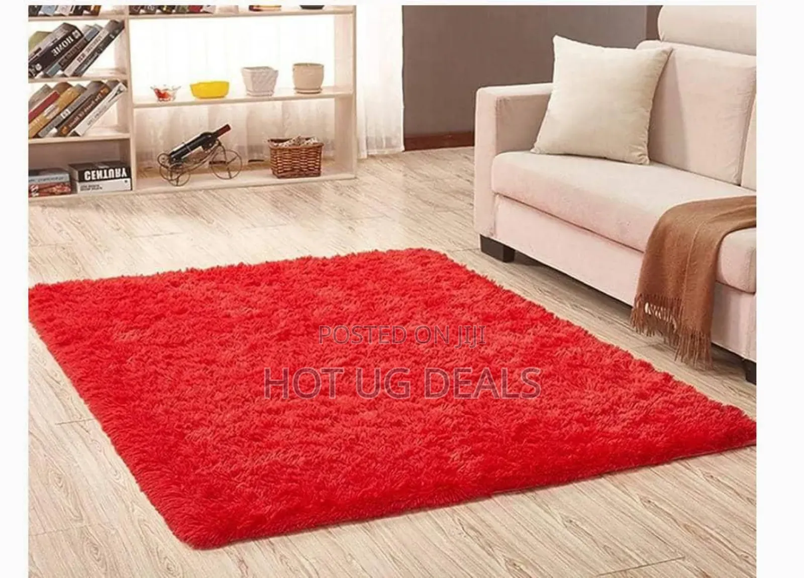 1.5mx2m Medium Size  Fluffy Carpet - Red