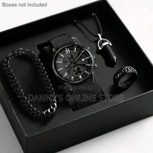 Men's 1 Set Casual Watch Set Featuring a Stylish Arabic Numeral Round