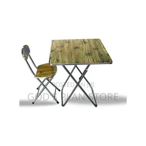Wooden Reading Table and Chair Brown