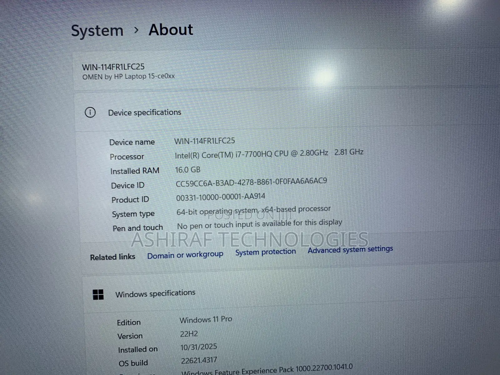 Laptop HP Omen 15-Ce0xx 16GB Intel Core I7 SSD 1T