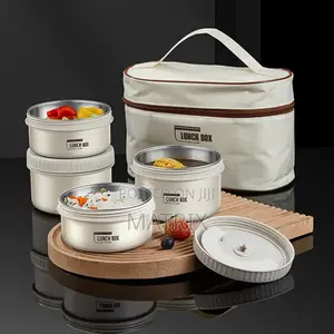 5pc Portable Insulated Lunch Box Container Set
