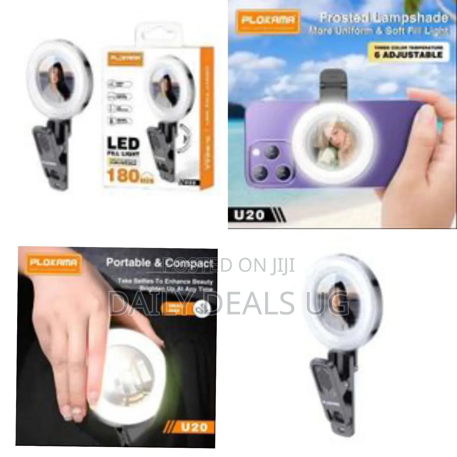 Plokama U20 Selfie Mini Ring Light, Small Clip