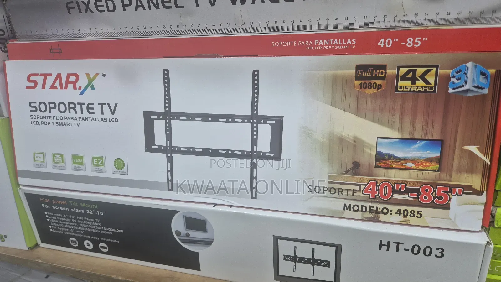 Fixed Tv Screen Mount For 40 To 80 Inches, 50 Kg