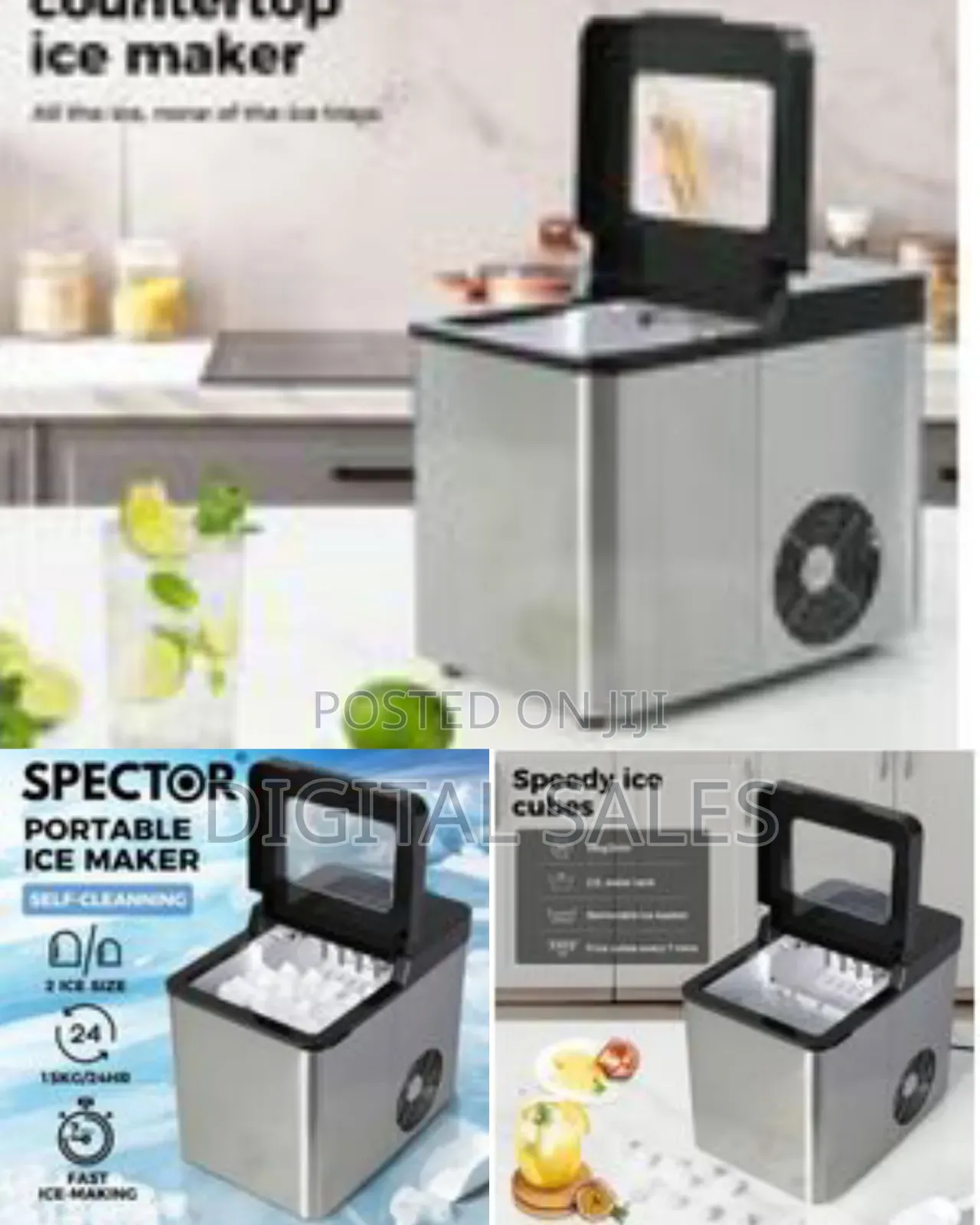 Digiwave Countertop Self Cleaning, Portable Ice Cube Maker, 12-15kgs