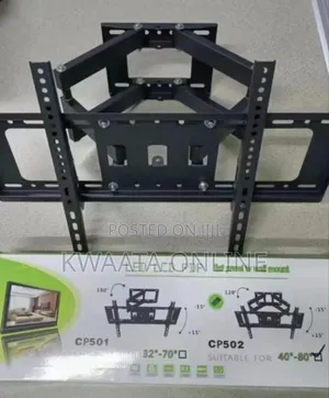 32''-80'' Tv Wall Mount Bracket Double Arm Tilt Steel Mobile Stand