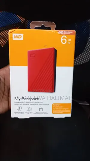 (Wd) My Passport Portable External Hard Drive With a 6tb Capacity.