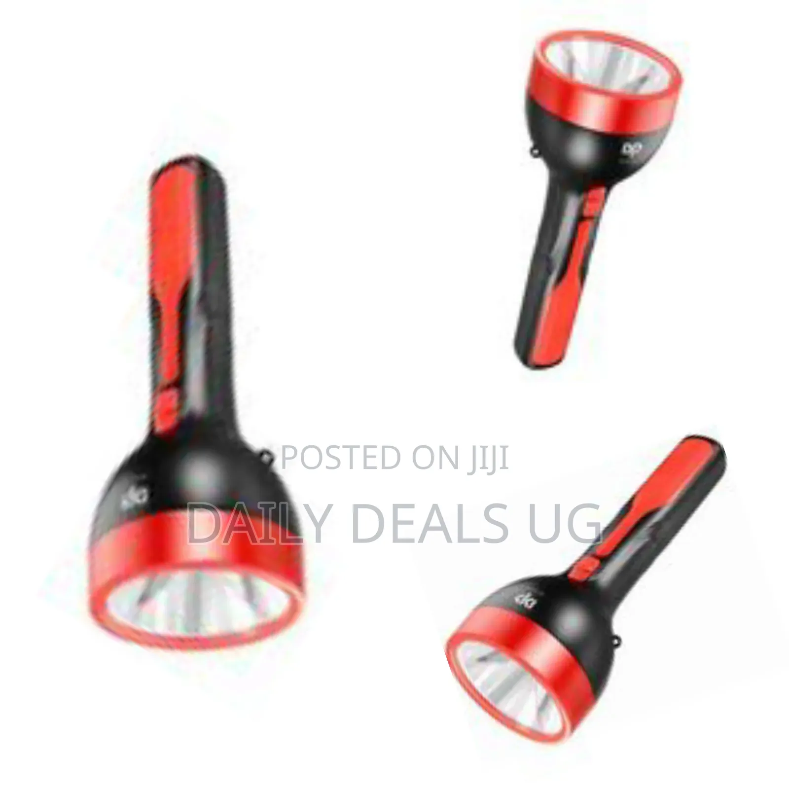 Plastic Aluminum Cup Led Light Rechargeable Torch Flashlight - Red