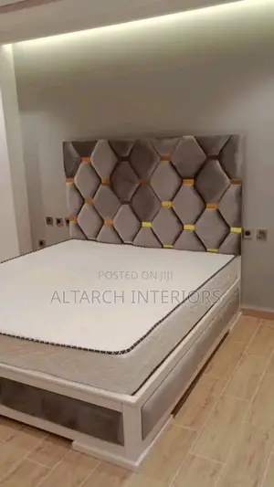 5x6 Modern Class Bed With Good Fabric and Golden Designs