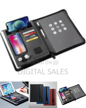 A4 Leather Document Portfolio Folder With Power Bank Gift Box