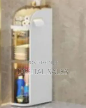 3 Tier Shower Floor Storage Cabinet 7in Narrow Corner Tall Slim