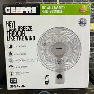 16 Geepas Wall Fan With Remote Control