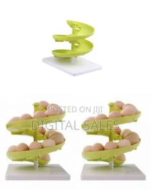 Spiral Egg Tray Storage Organizer-Lemon Green