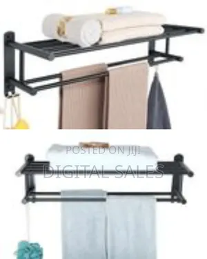 Wall Mounted Double Towel Rack, Bathroom Towel Holder