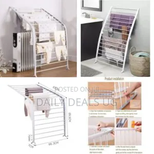 2 in 1, 16 Rail Clothes Airer Clothes Drying Rack Wall Lean or Two