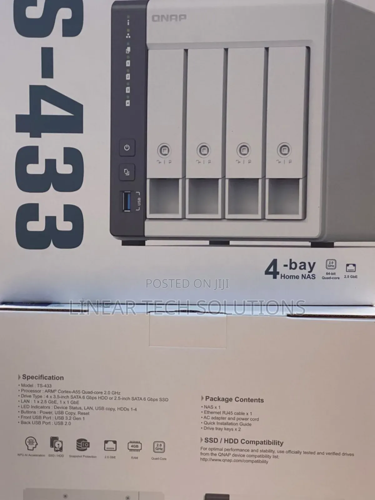 Qnap Ts-433 4-Bay Network Attached Storage (Nas) Device