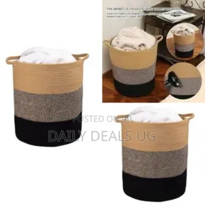 Cottonjute Rope Laundry Basket, 16.2x14.2 Inch, Woven Basket Blanket