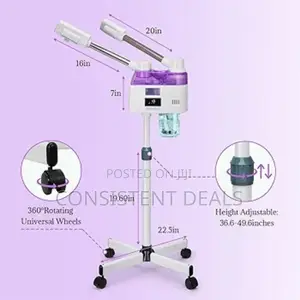 3 In 1 Facial Steamer,Professional Facial Steamer Magnifying Led Lamp