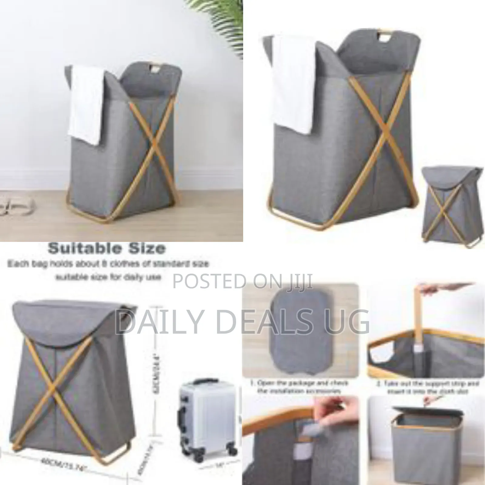 Laundry Hamper With Lid ,Small Bamboo Laundry Basket