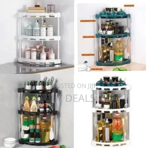 Triangular Triple Layer Kitchen Corner Organizer Shelf Plastic