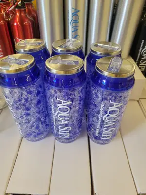 Aqua Sipi Blue Double-wall Water Bottle With Straw Lid