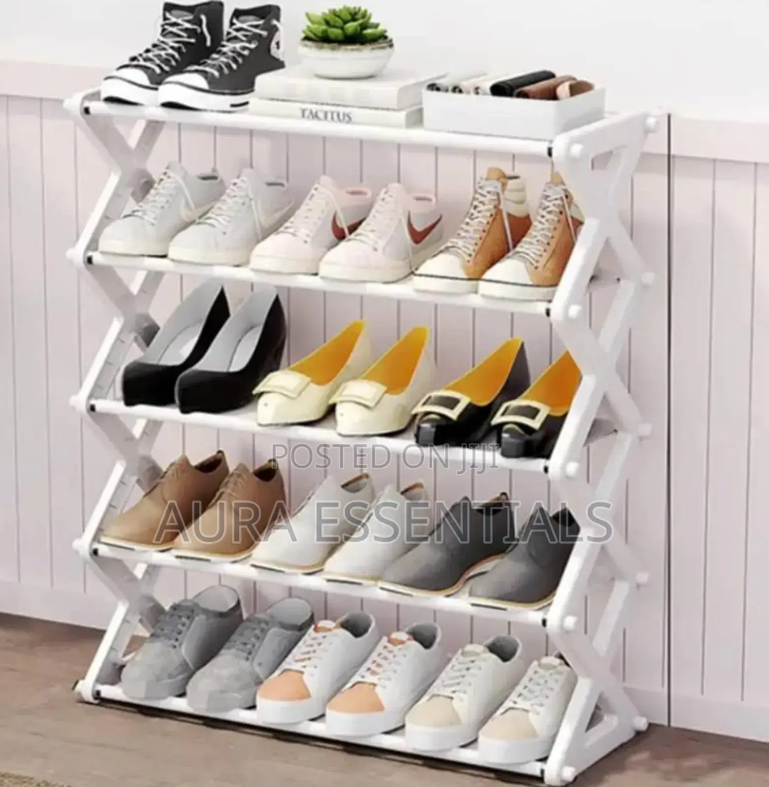 Foldable Mult-Tiered Shoe Rack