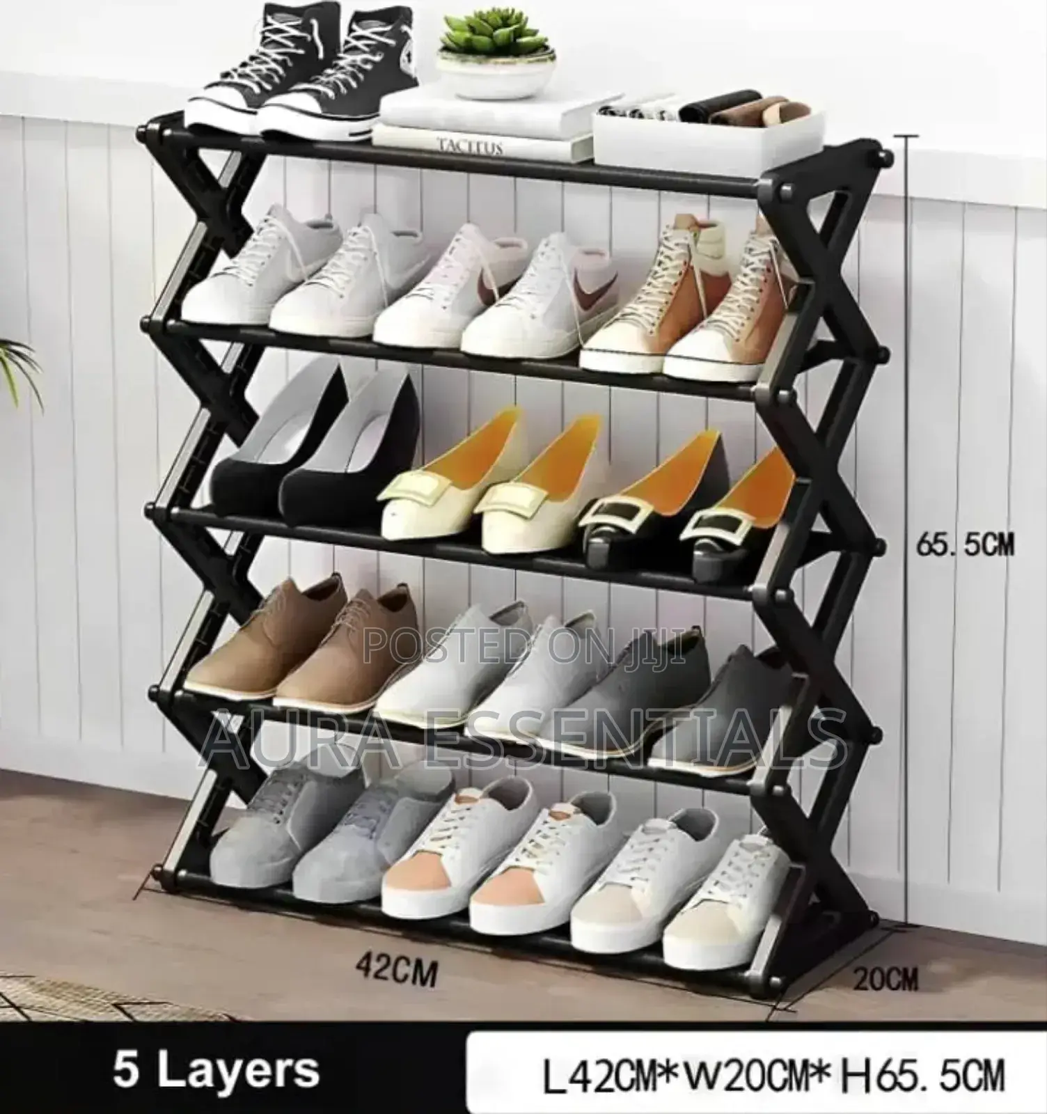 Foldable Mult-Tiered Shoe Rack