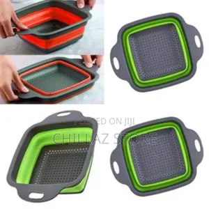 Square Silicone Plastic Folding Rice Strainer.