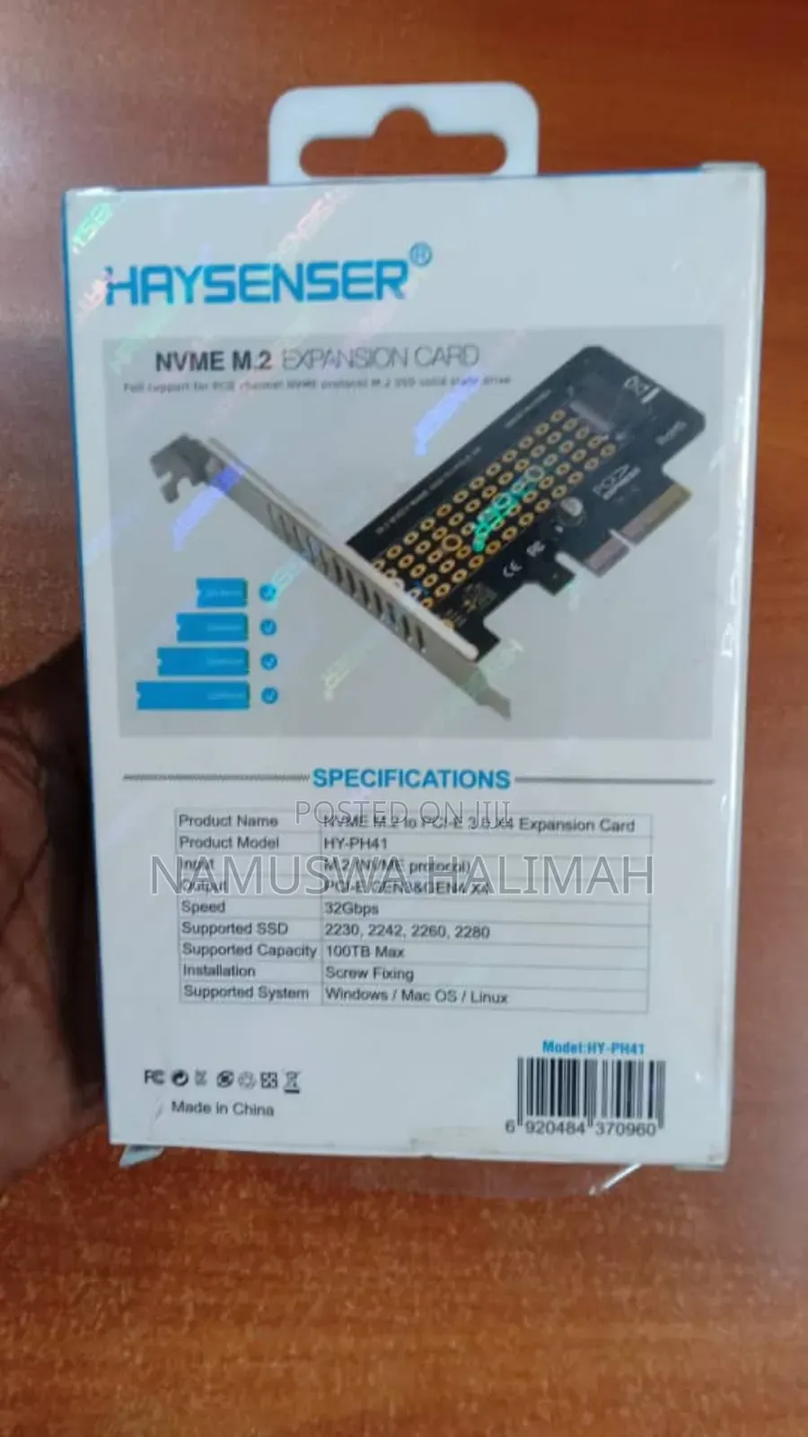Haysenser Nvme M.2 Expansion Card.