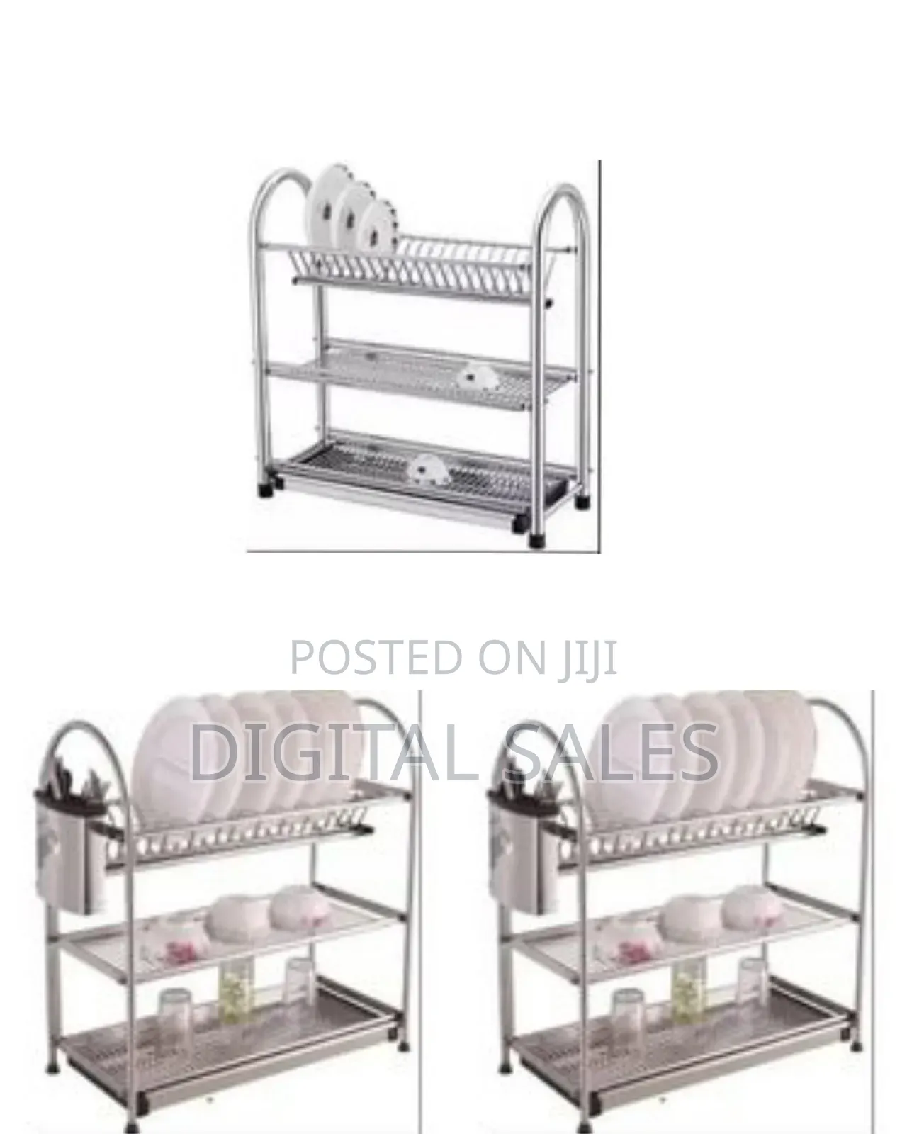 3-Tier Dish Drying Rack Dish Drainer Kitchen Stainless Steel