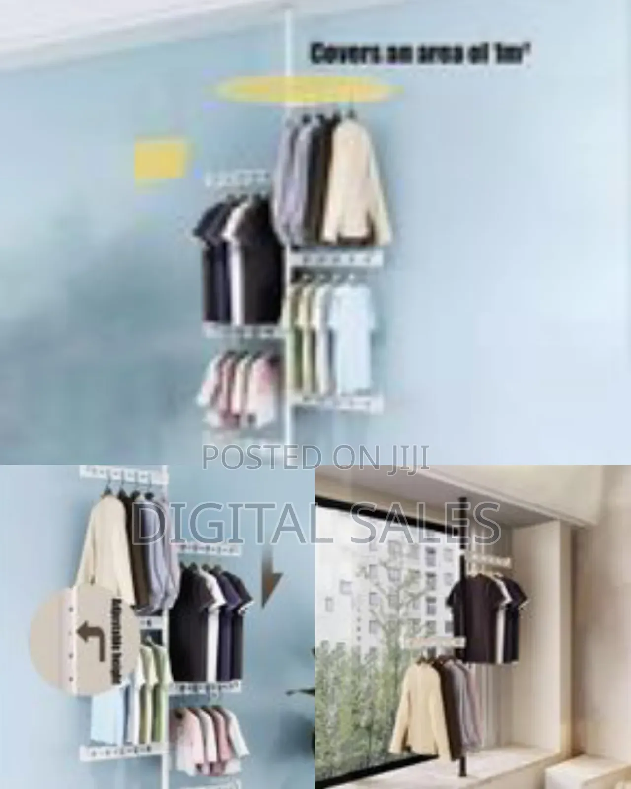 Hanging Clothes Drying Racks for Laundry Small Spaces, 90° Rotation