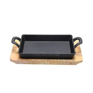 Cast Iron Grill Pan Non-Stick Frying Baking Plate