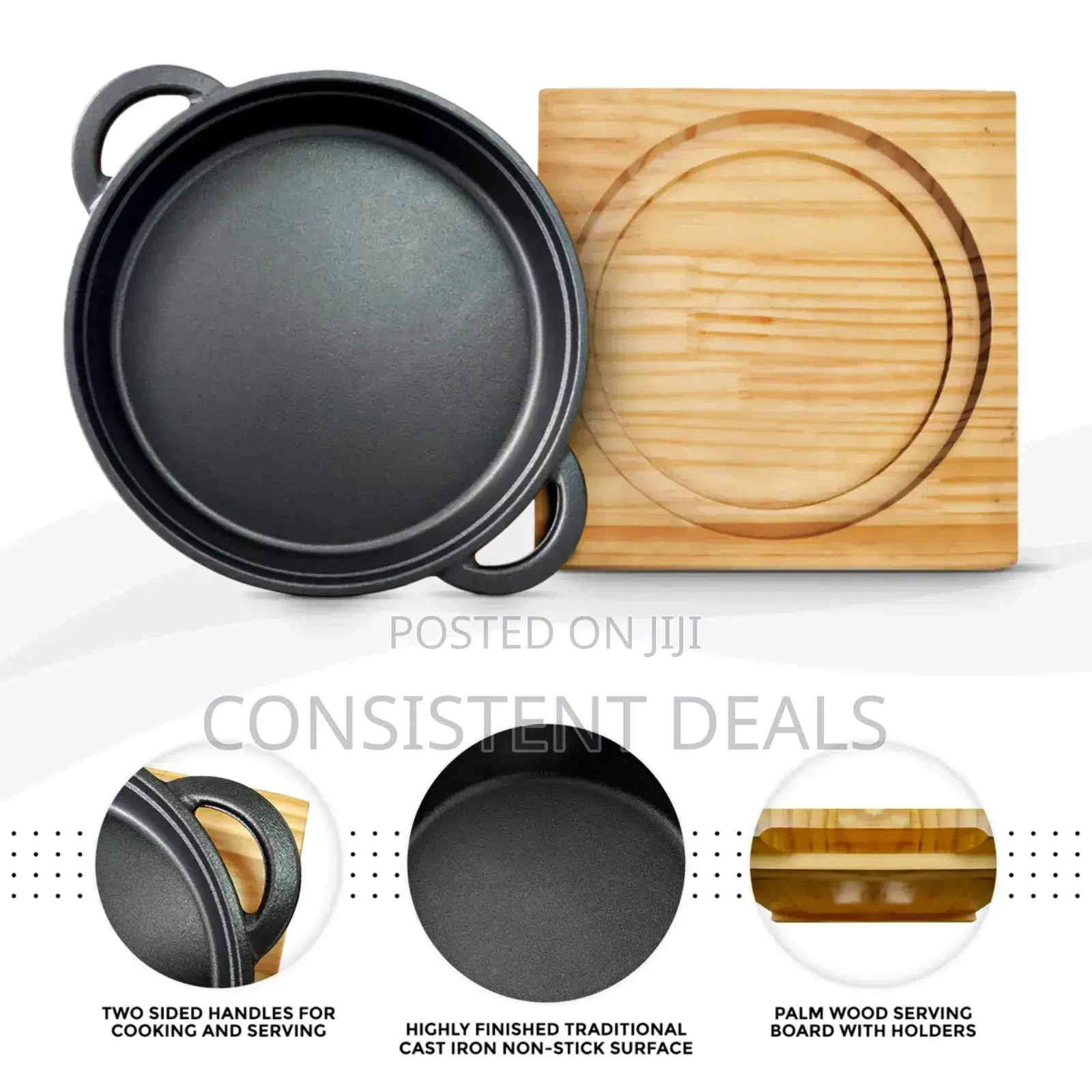 Cast Iron Cookware Frying Pan Grill Backing Pot Skillet