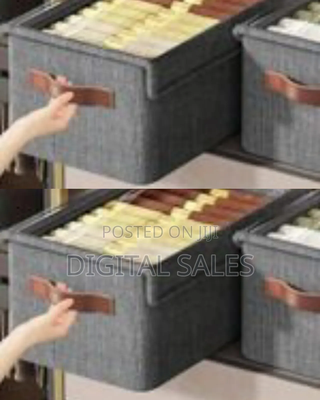 1 Pc Folding Storage Box With Lid, Large Clear Collapsible