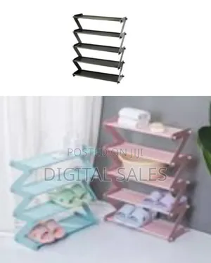 Z Shaped 5 Tier Shoe Rack Organizer Multi-layer Shoe Storage Stackable