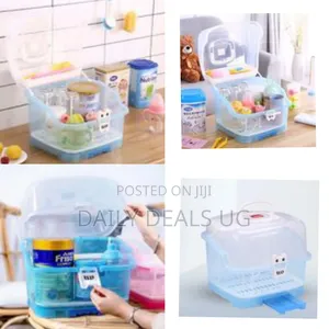 Portable Baby Bottle Drying Rack Storage Box With Anti-Dust Cover