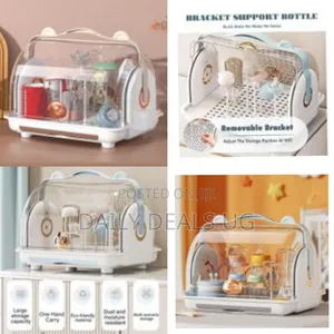 Portable Baby Bottle Drying Rack Container With Cover Drain Handle