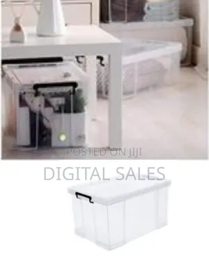 Plastic Stackable Organizer Storage Box, 96-liters Transparent