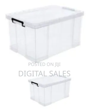 Plastic Stackable Organizer Storage Box, 96-liters Transparent