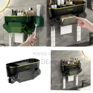 Multifunctional Toothbrush Holder 2 Cups Automatic Toothpaste