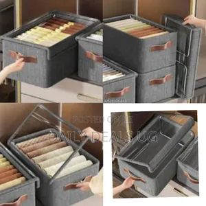 1 Pc Folding Storage Box With Lid, Large Clear Collapsible Stackable
