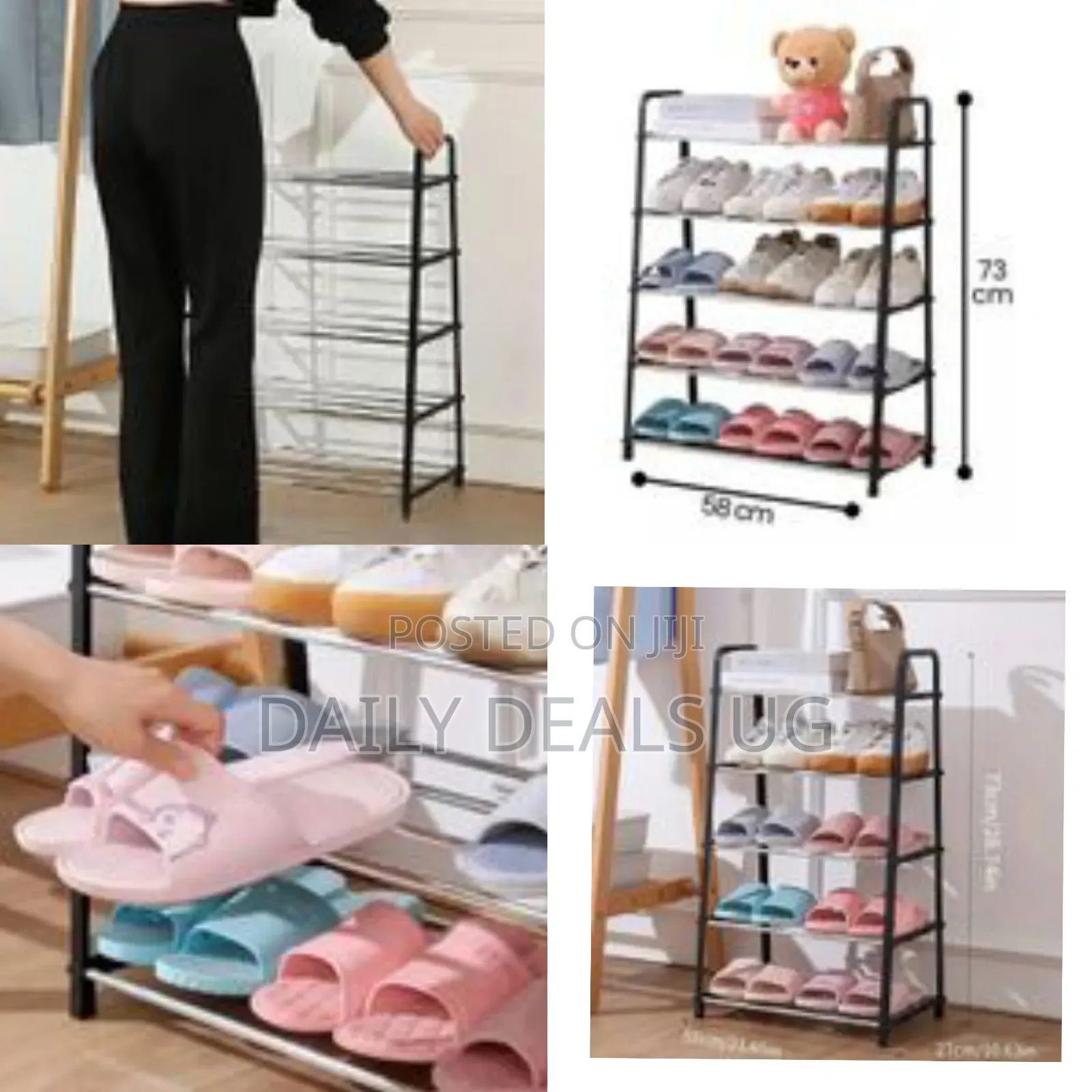 Modern Plastics Shoe Rack Multifunctional Free Standing Shoe Shelf