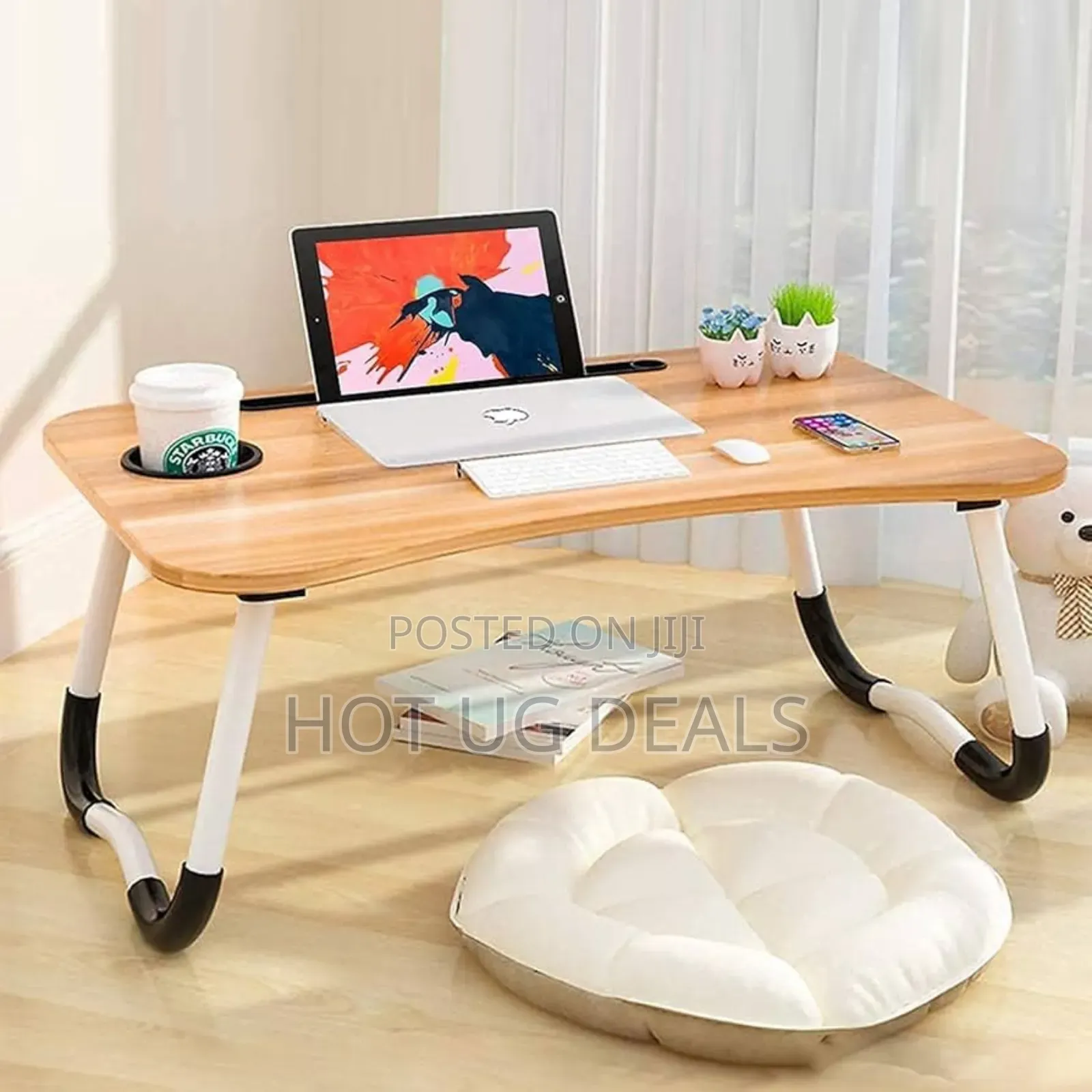 Laptop Desk With iPad And Cup Holder Adjustable Laptop  Notebook Stand