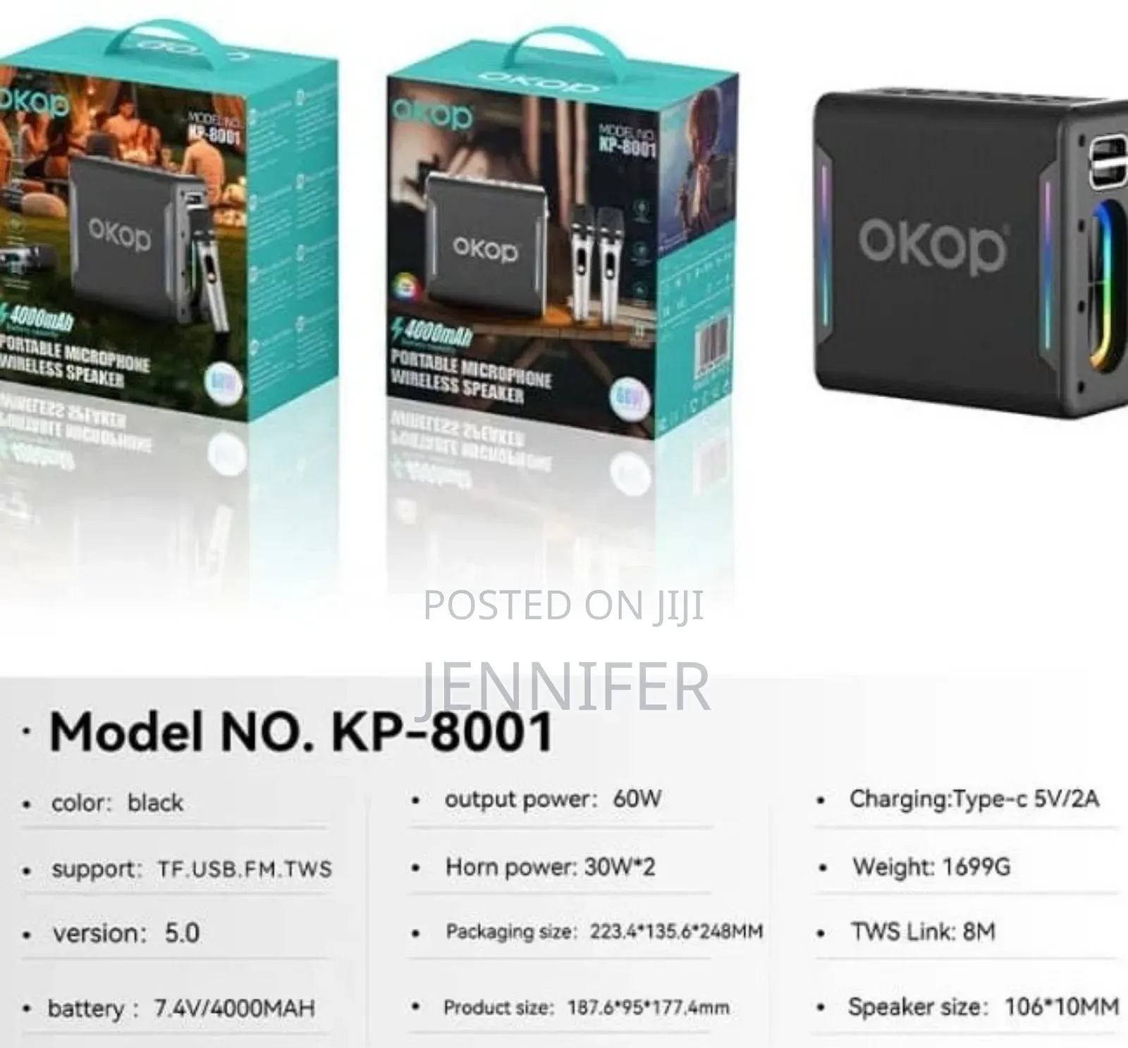 Okop Wireless Speaker- Kp8001