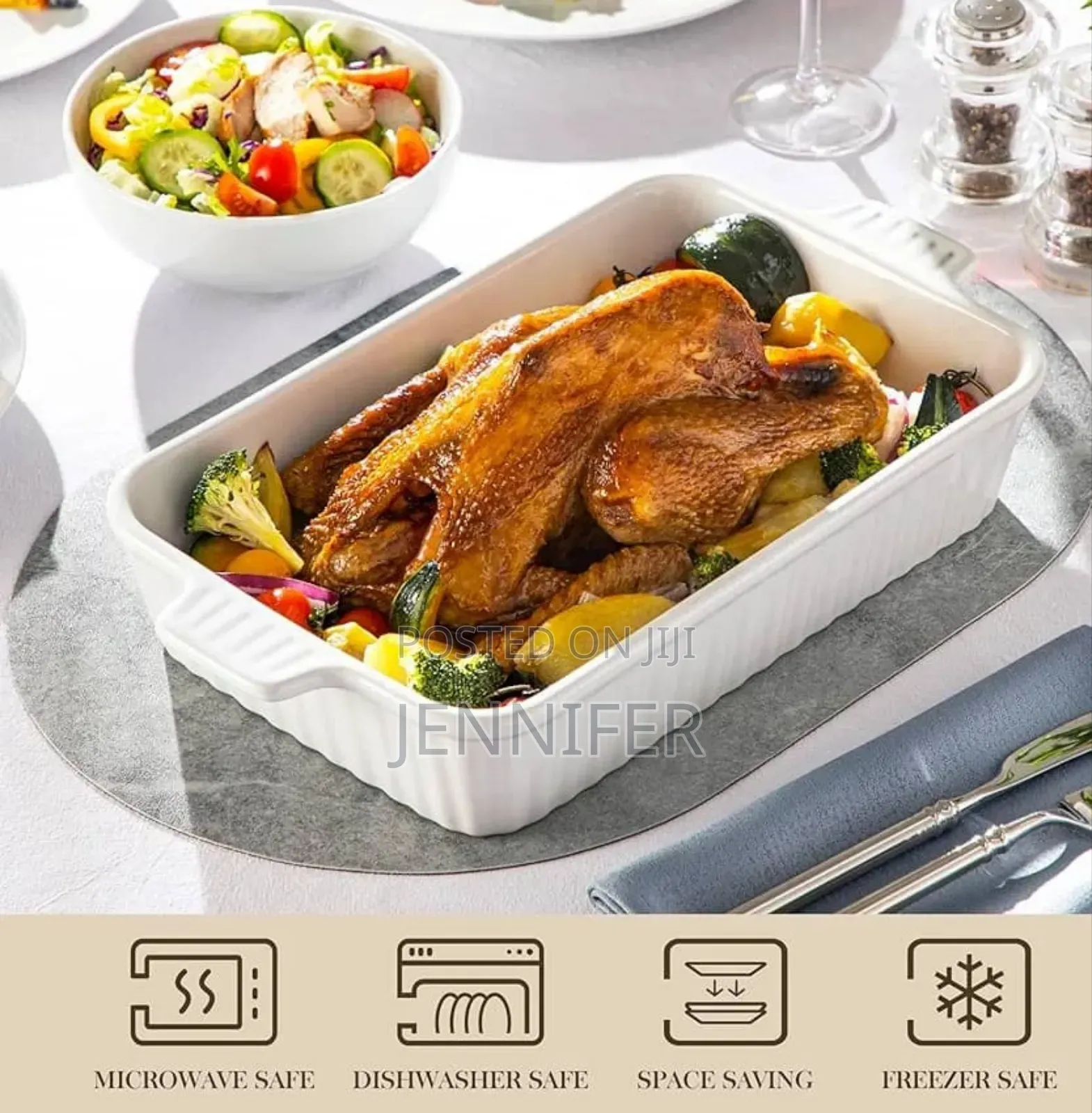 3pcs Ceramic Rectangular Baking Dish Casserole Dishes
